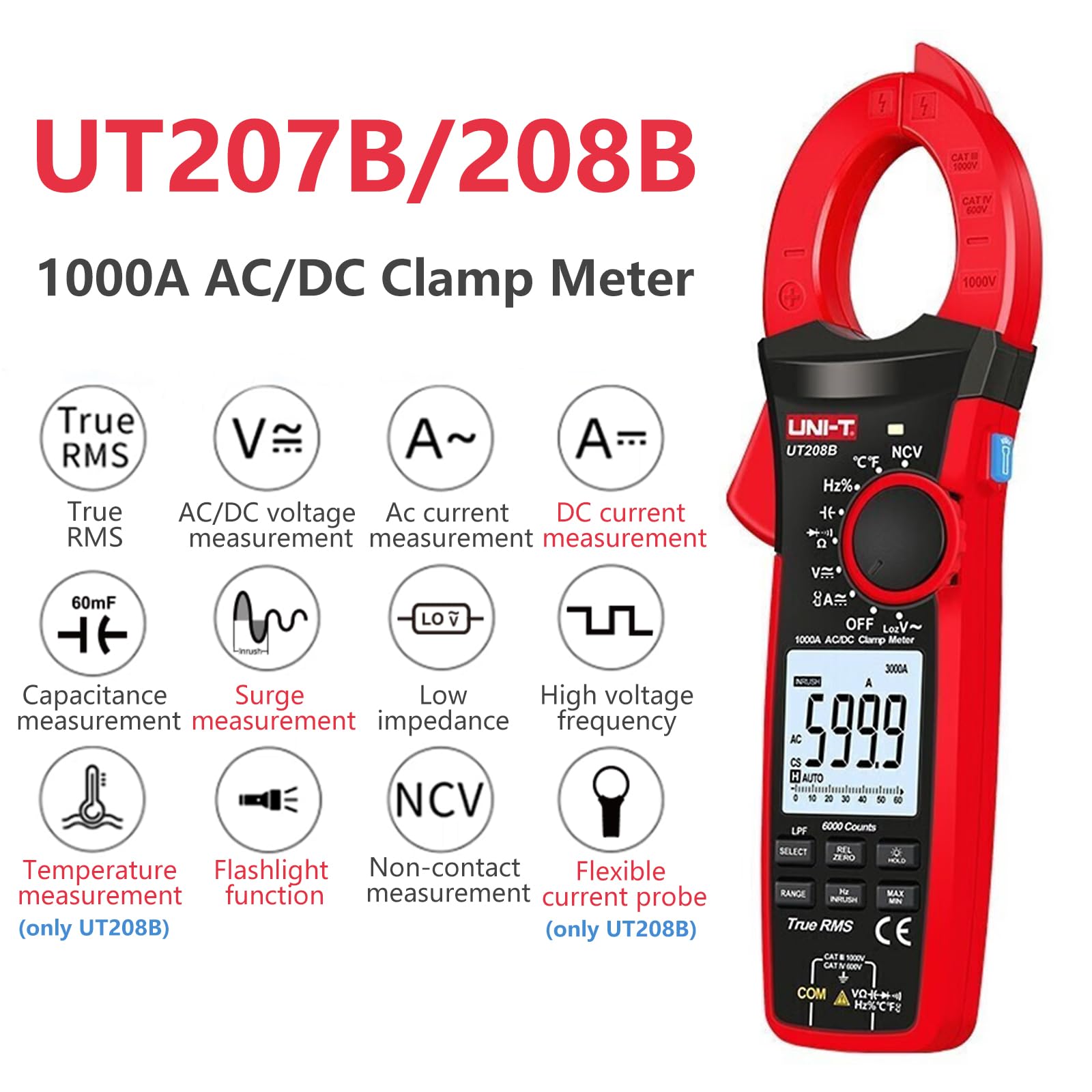 Chức năng thiết bị đo điện UNI-T UT204+ chính hãng